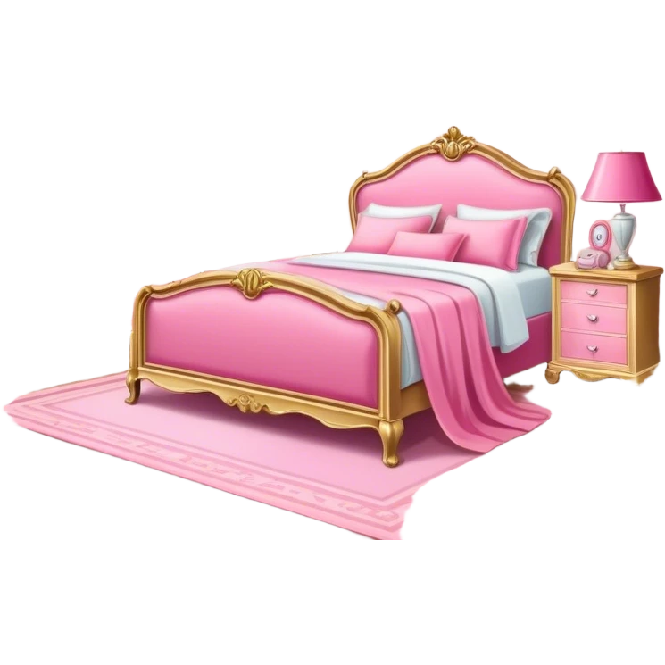 Pink bedroom in glamorous vintage style emoji