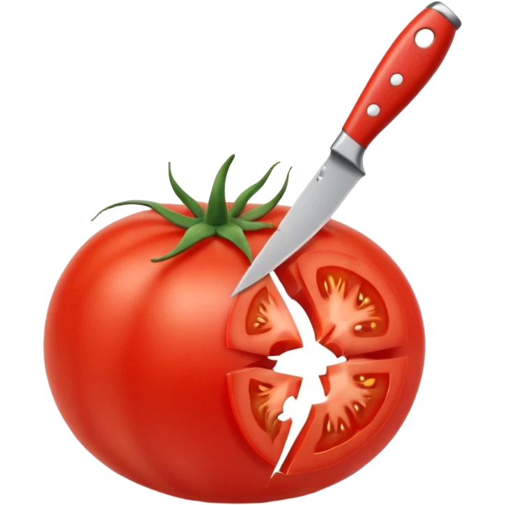 knife chopping in a tomato  emoji
