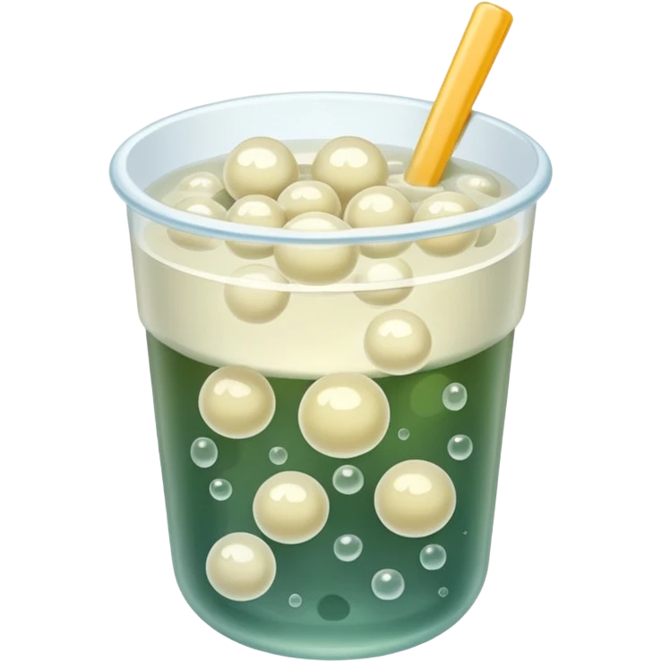 Pile of white clear boba emoji