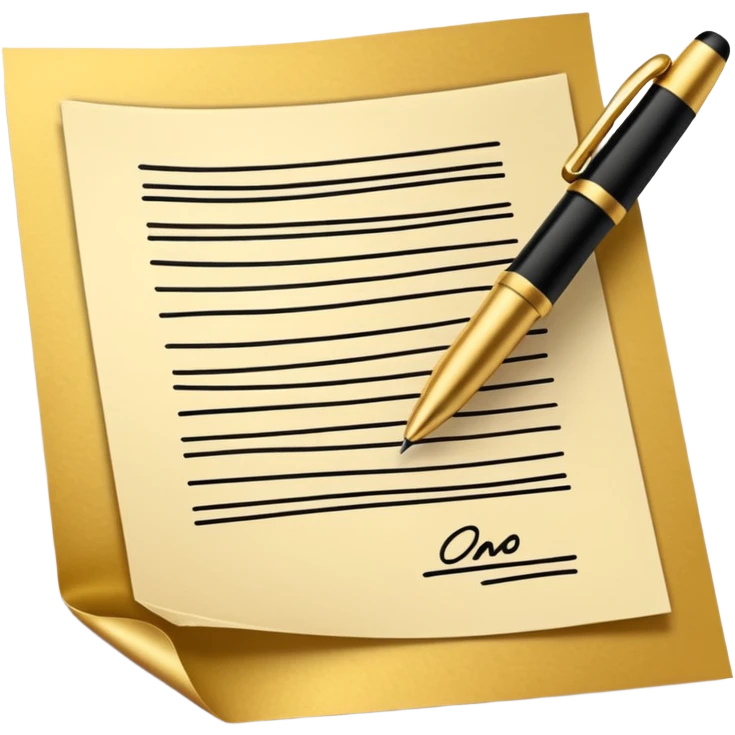 Premium contract golden paper signed emoji