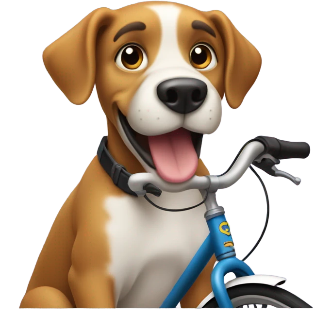 Dog riding a bike emoji