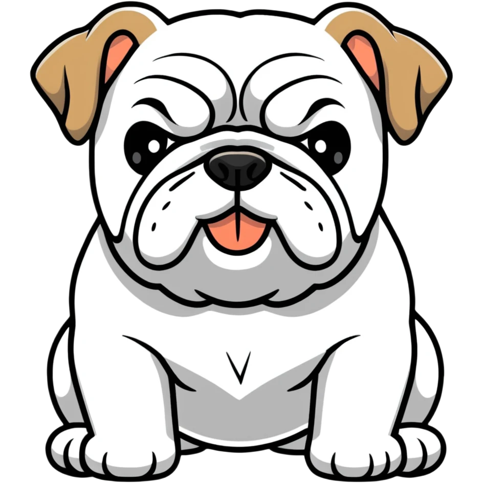 bulldog with wrinkled face emoji