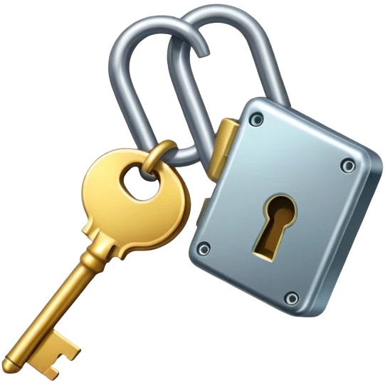 Runaway lock and key cartoon emoji