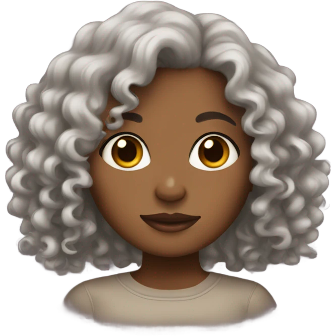 brown girl with curly hair  emoji