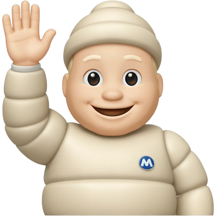 Michelin man day hello whit Is rigth hand emoji