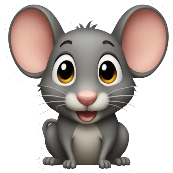 Ratón con pelo emoji