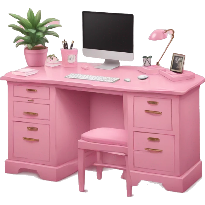 aesthetic desk pink emoji