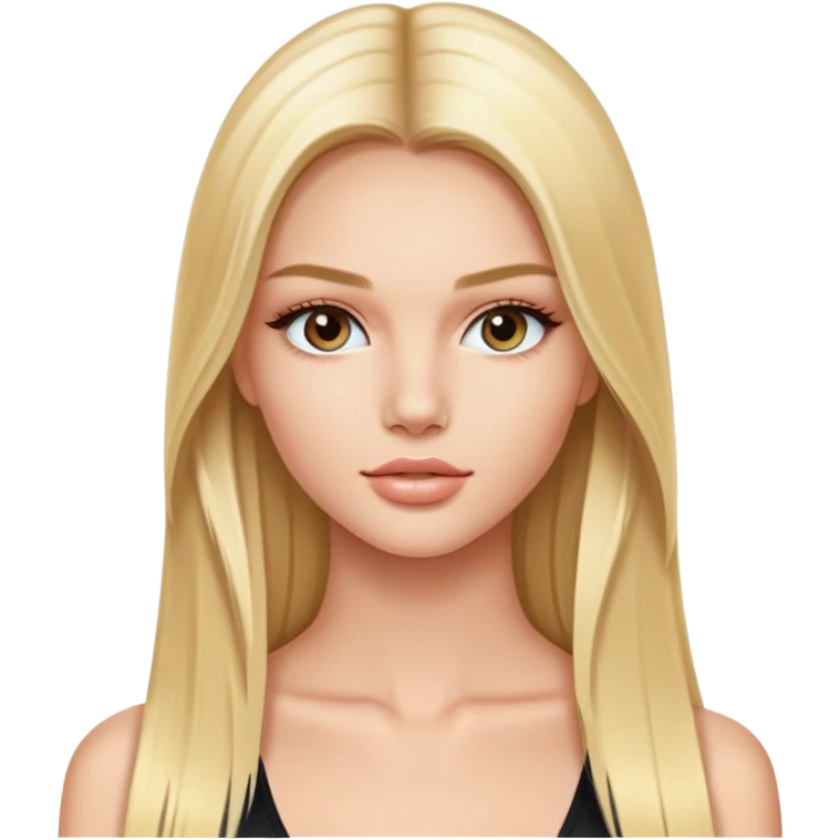 victoria’s secret model with long blonde straight hair emoji