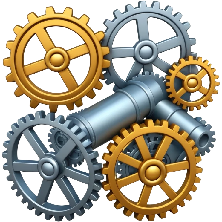 continuous integration pipeline with code and gears emoji