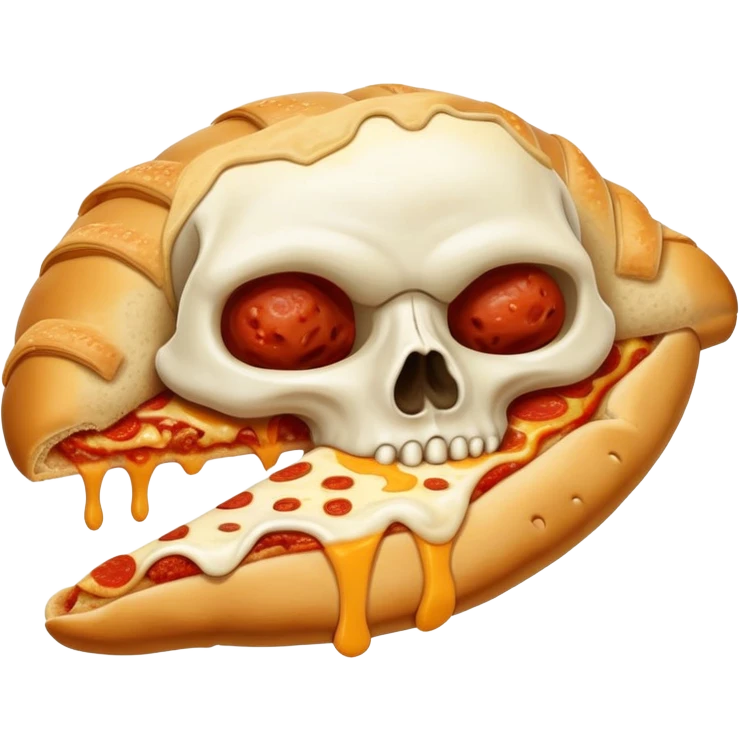 Skull eating a calzone emoji