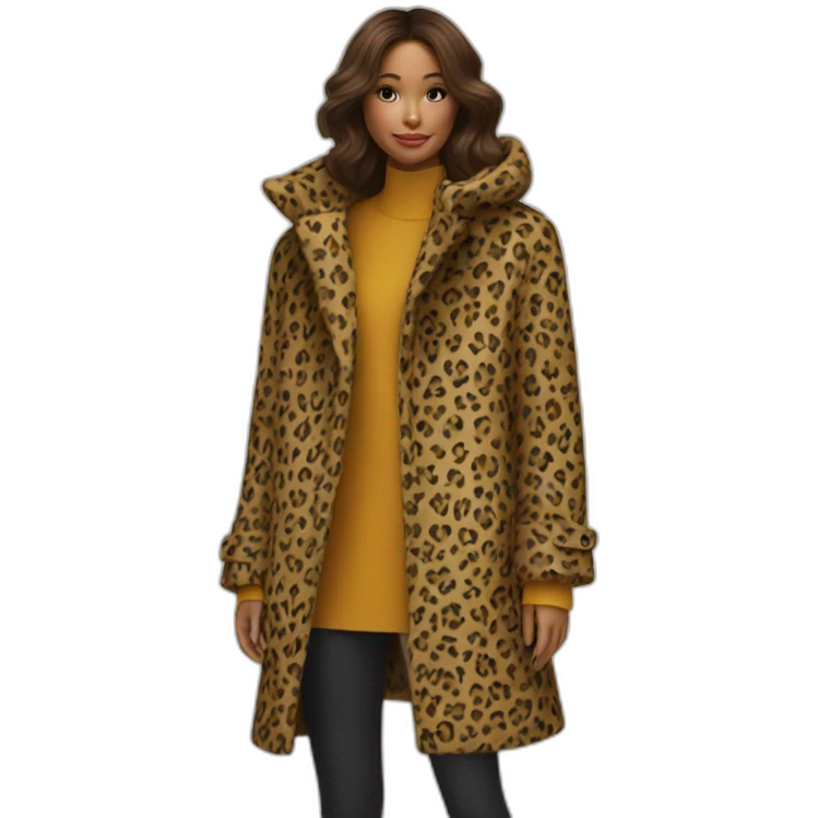 Coat leo print emoji