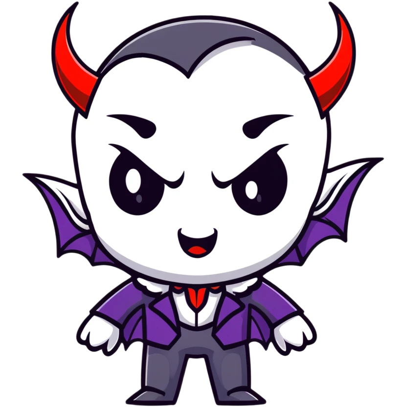 Elegant vampire with small horns emoji