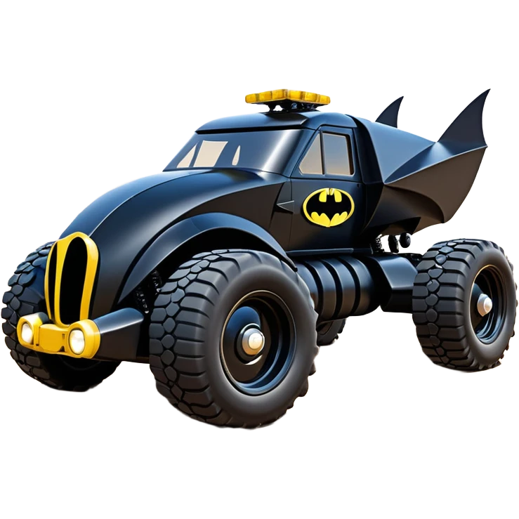 futuristic Batman’s Venomobile  loosely based on 1956 freightliner moving truck Lego (flat long straight organically-shaped mechanical roomy interior seating inside the body) stealthy town hot rod desert dirt racing rwd buggy  emoji