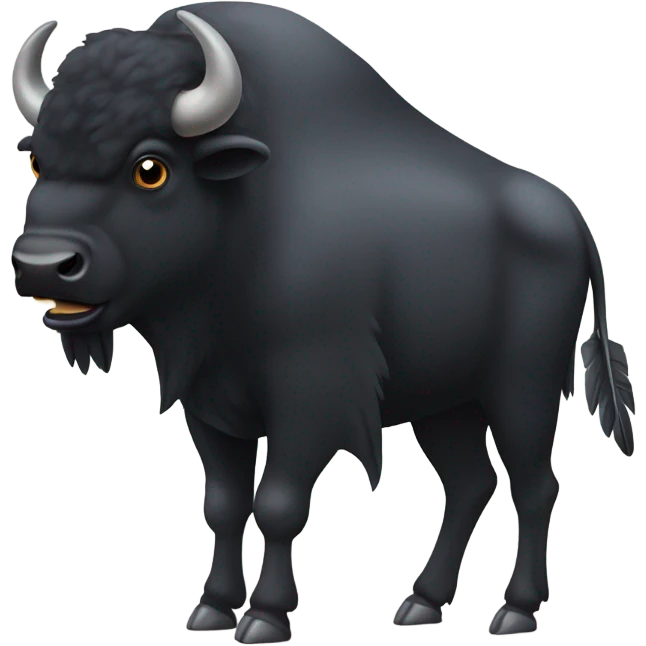 Buffalo with crow in mouth emoji