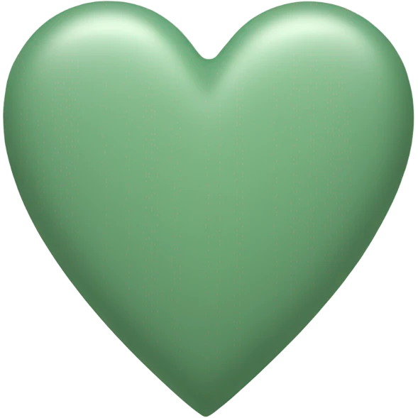 Sage green solid heart emoji