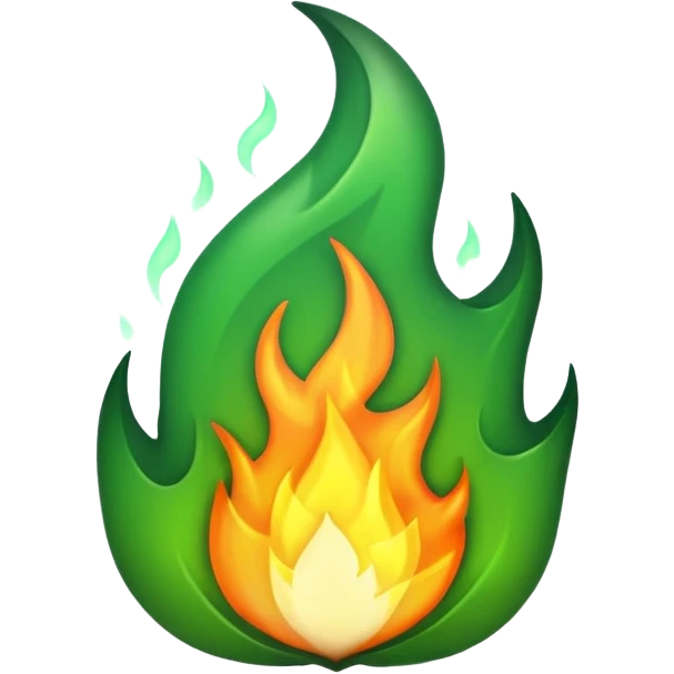 Make an burning greenflame emoji