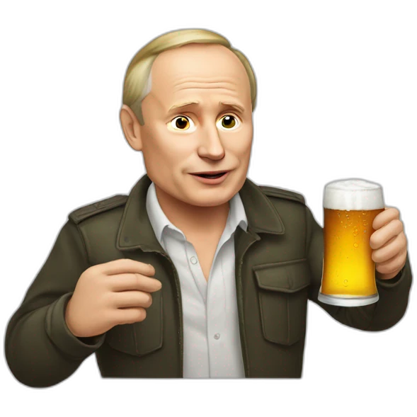 Vladimir Poutine-drinking-beer emoji