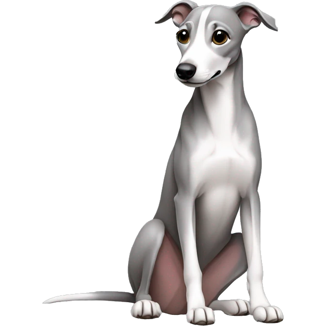 Grey whippet sitting emoji