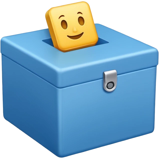 Blue box with a blue check in side emoji