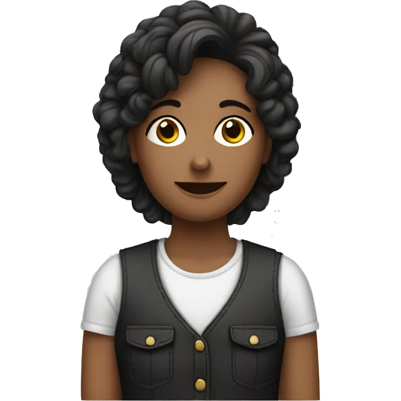 Kind mit Mama braune und schwarze Haare  emoji