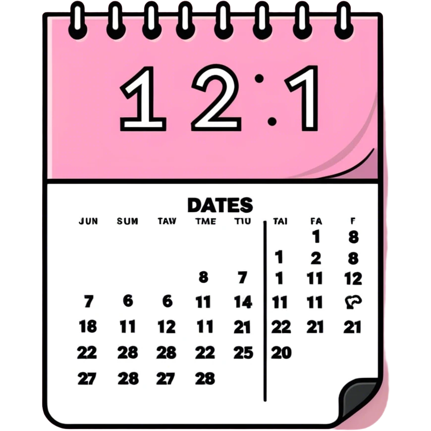 pink calendar emoji