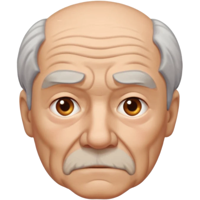 abuelo de pueblo serio y desconfiado con cuerpo busto emoji
