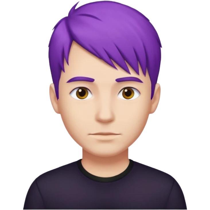 man with purple hair and black shirt emoji
