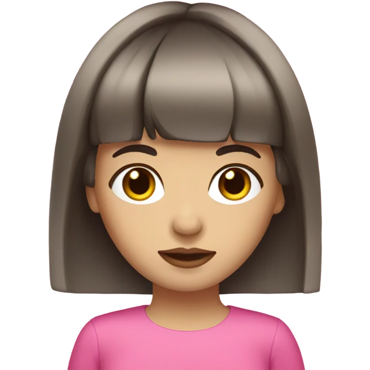 white brunette with bangs and pink accents  emoji