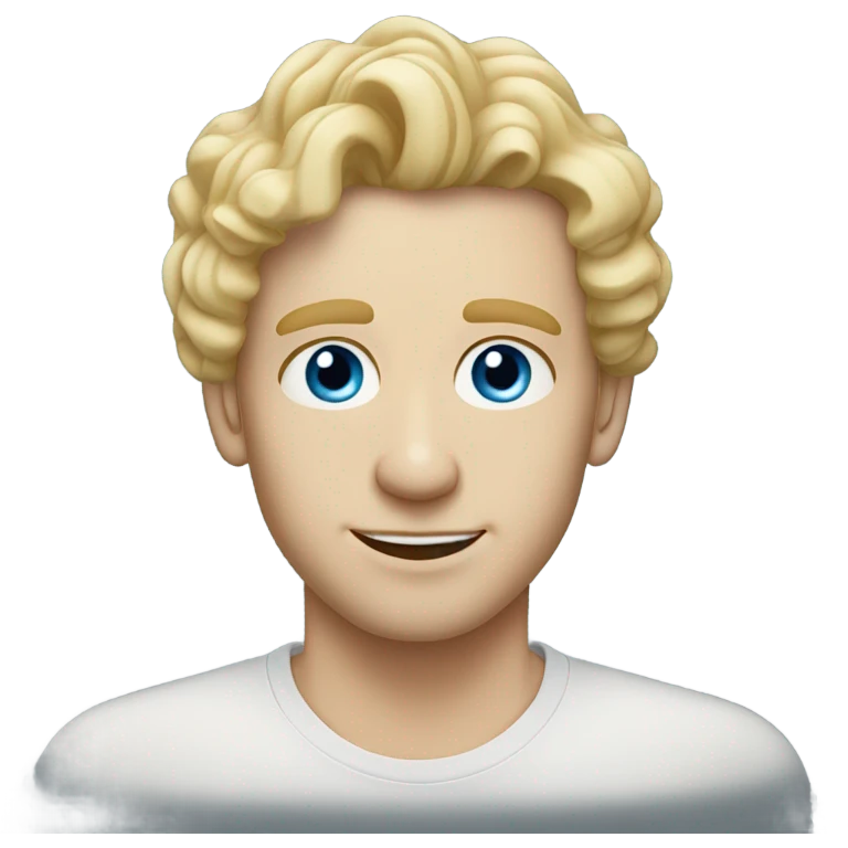 3/4 profile light curl blonde 30yo man blue eyed pale skin emoji