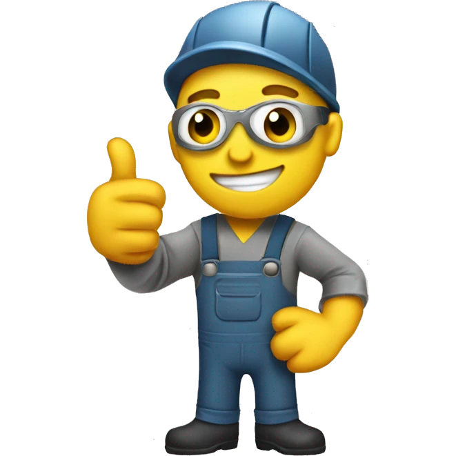 welder with thumb up emoji