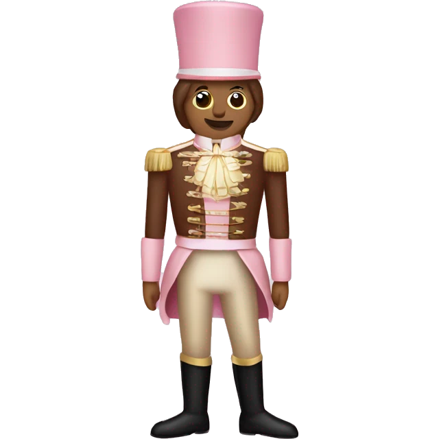 brown nutcracker dressed in light pink emoji