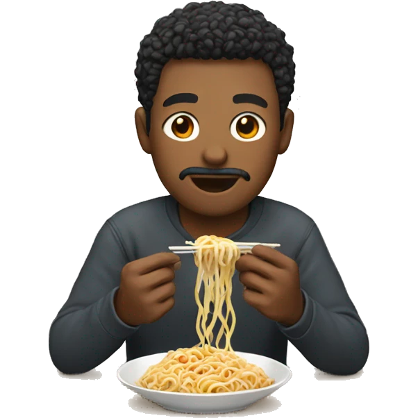 A man eating ramen emoji