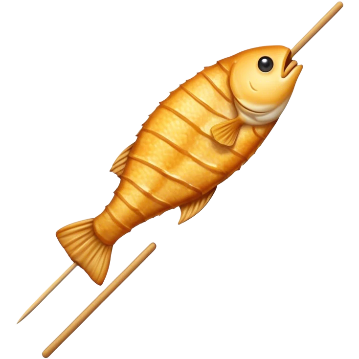 fried fish on stick emoji