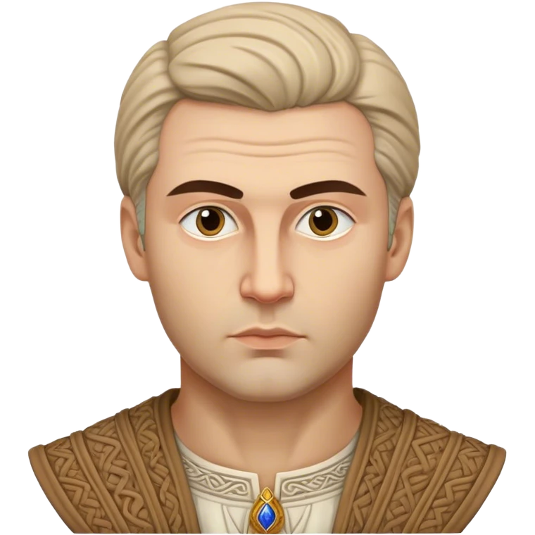 Cinematic Realistic Ivan Meštrović Portrait Emoji, depicted as a renowned Croatian sculptor with thoughtful eyes and classical attire, rendered with intricate textures and dramatic artistic lighting that captures his creative genius. emoji