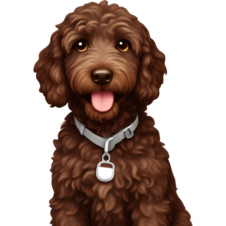 mini chocolate labradoodle  emoji