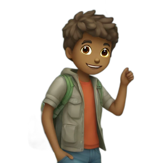 boy with kite emoji