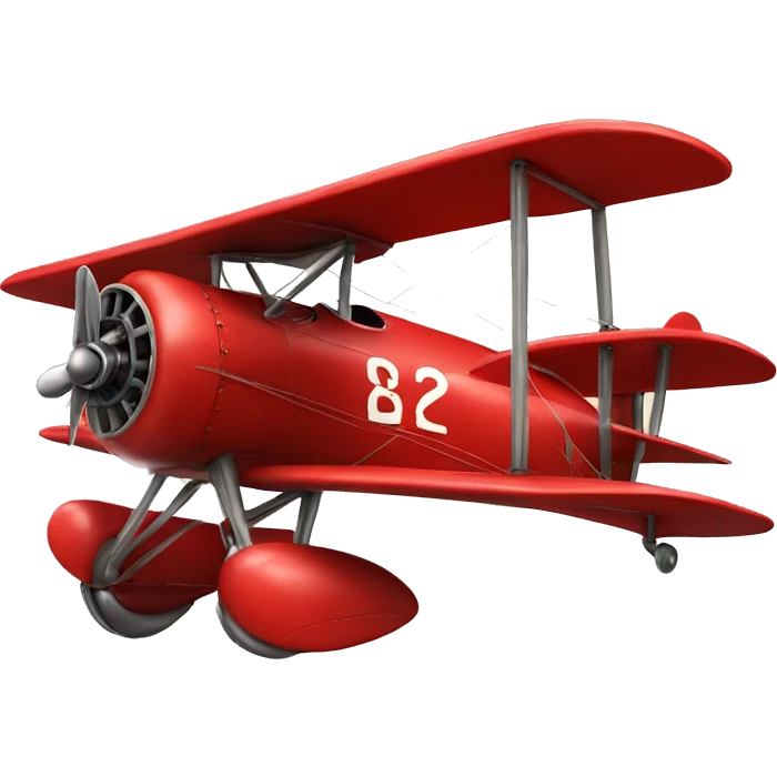 red vintage biplane emoji
