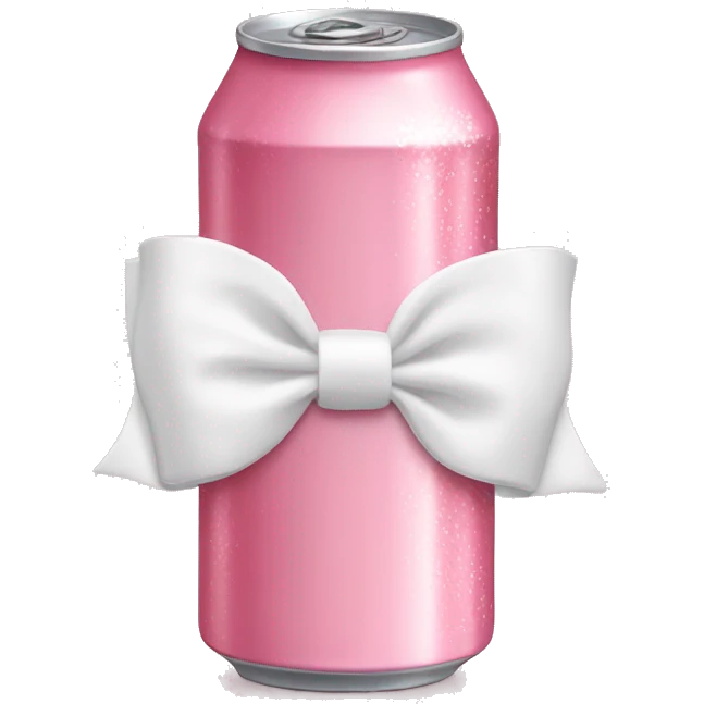 light pink diet coke with white bow emoji