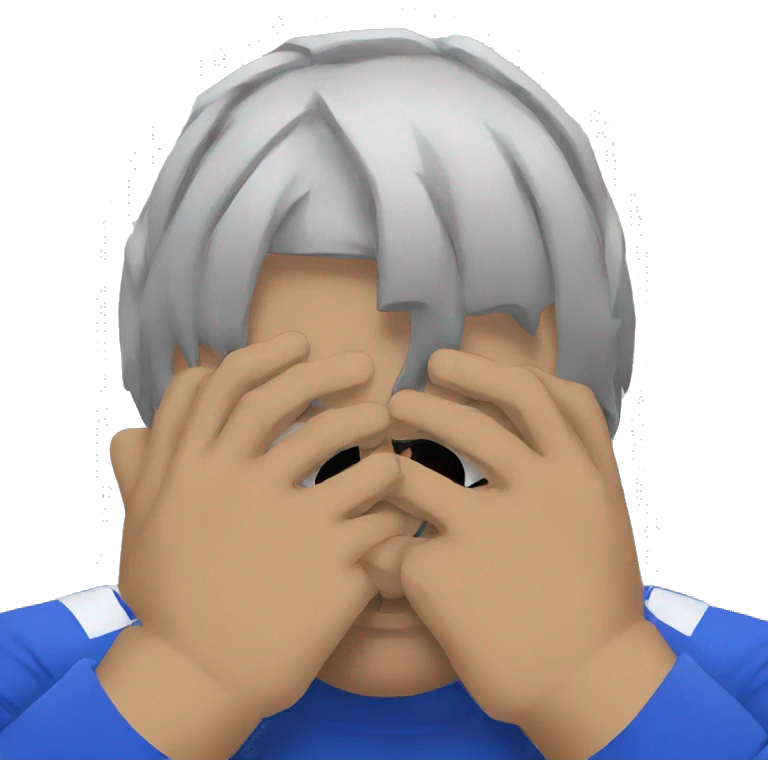 mma fighter hiding his face using hands emoji