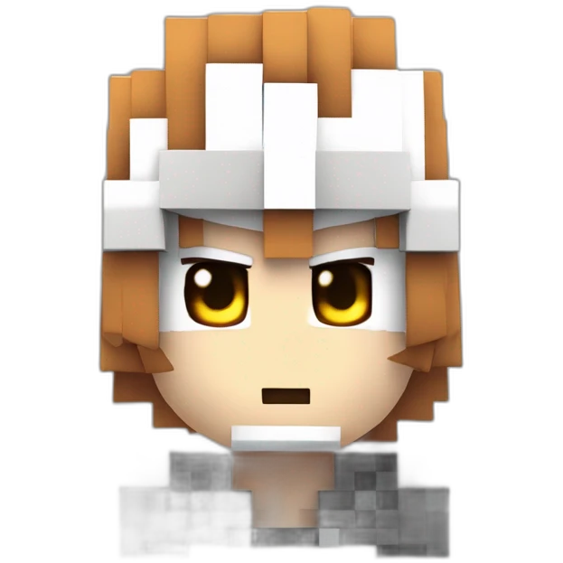 Kurosaki Ichigo estilo minecraft dando pulgar arriba emoji