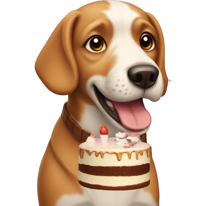 dog with cake emoji