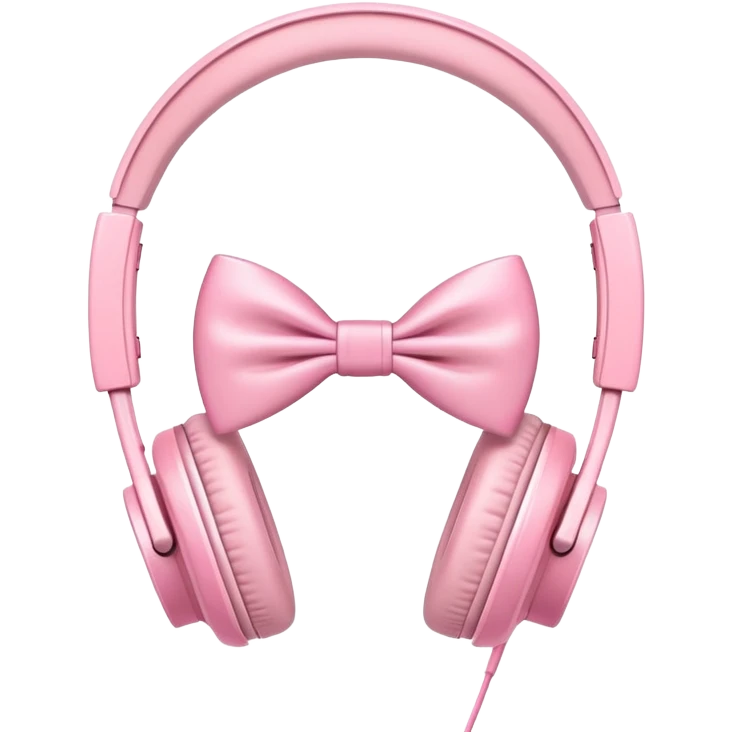 Apple headphones with pink bows  emoji