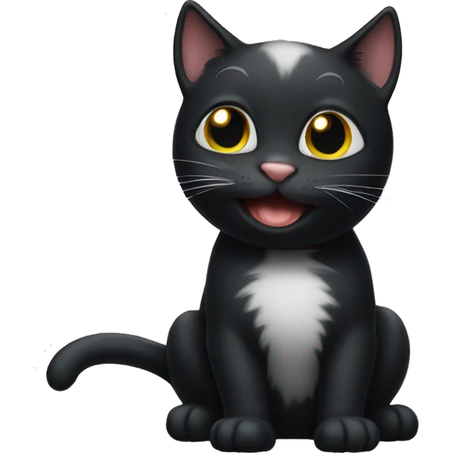 Black cat happy  emoji