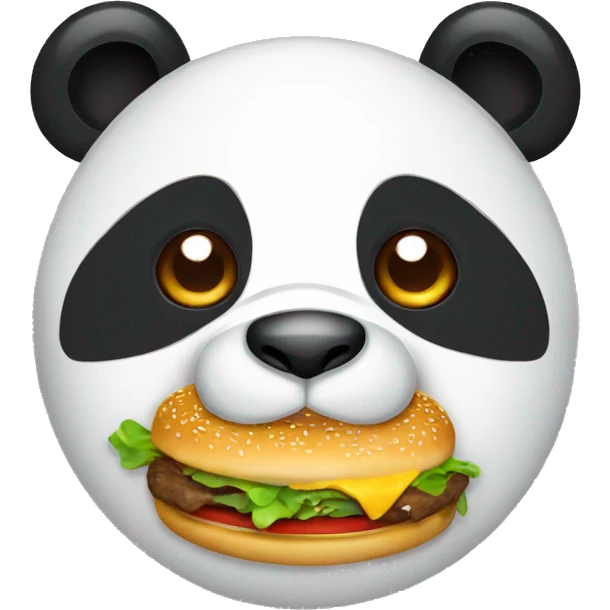 Panda eating burger  emoji