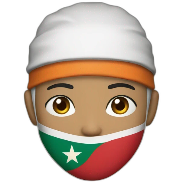 Naruto wears a mask with the Moroccan flag on it  emoji
