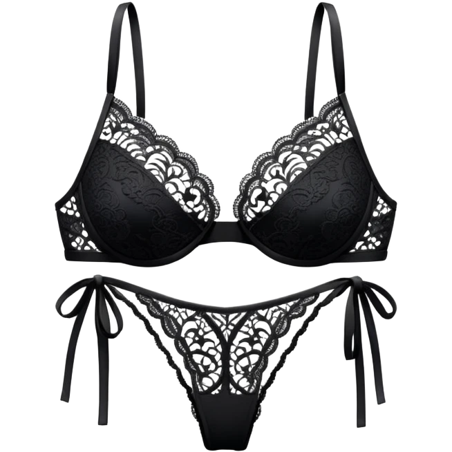 ultra realistic black lace bikini emoji