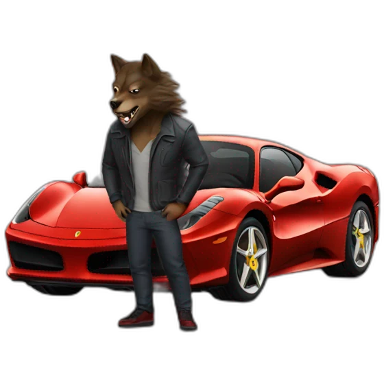 Werewolf in a ferrari emoji