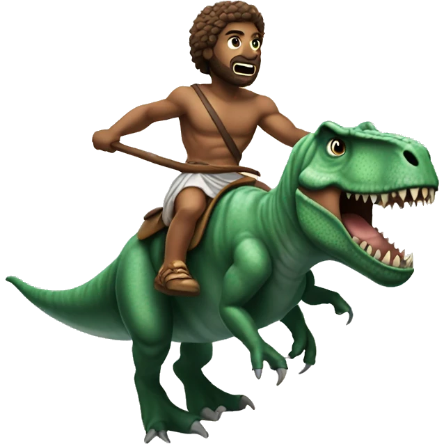 a greek god riding a t-rex emoji