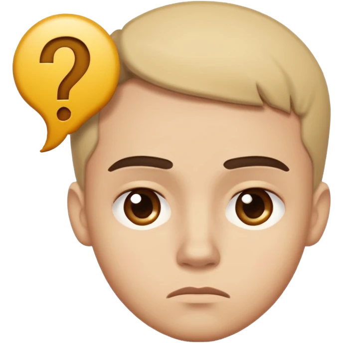 face showing doubt with a raised eyebrow and a question mark beside it emoji