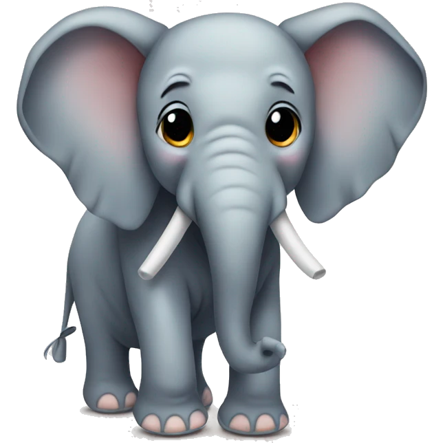 Elephant wearing bow emoji